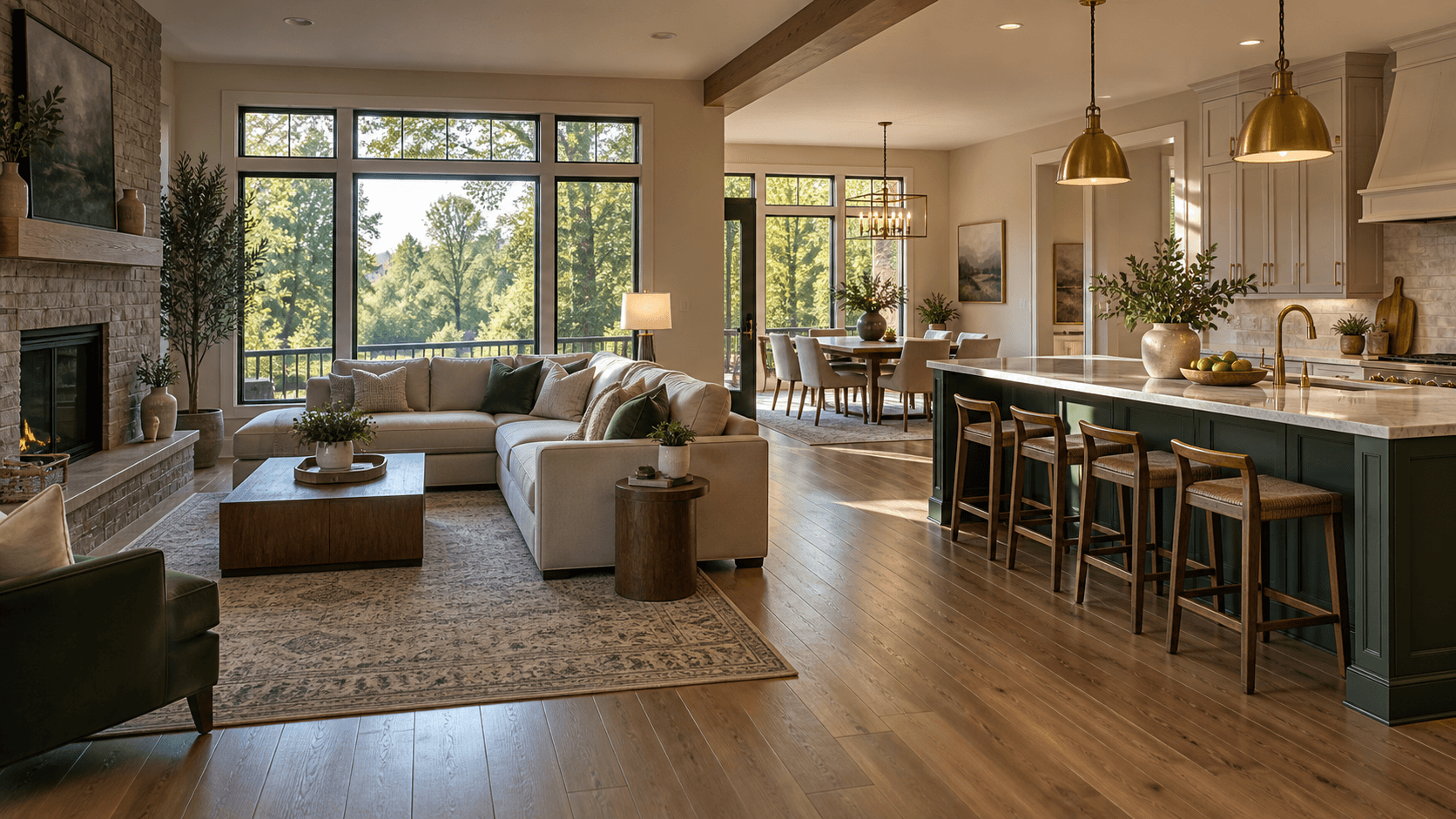 Open-plan residential interior in the Indianapolis metro area