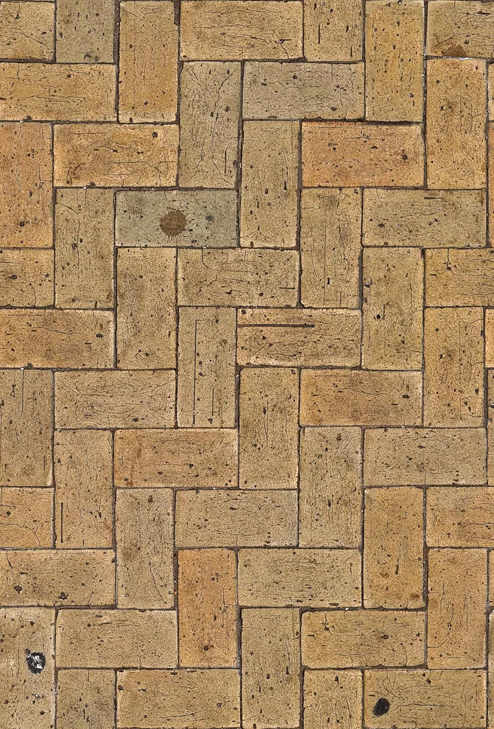 Square and rectangular pavers arranged in a repeating pattern